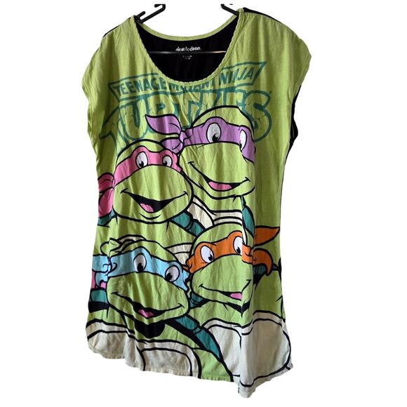 Nickelodeon L/XL TMNT Sleep Dress Ninja Turtles Green Large Graphic - Picture 1 of 4
